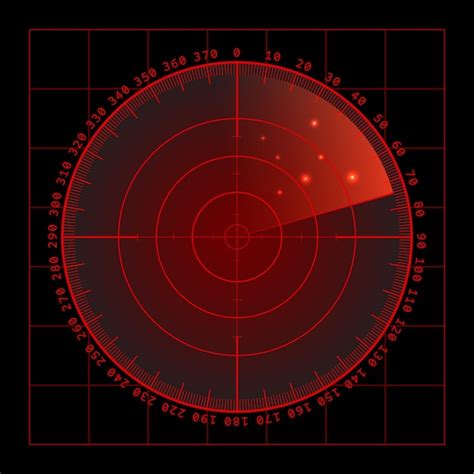 Premium Vector Military Radar Screen Vector Illustration With Targets