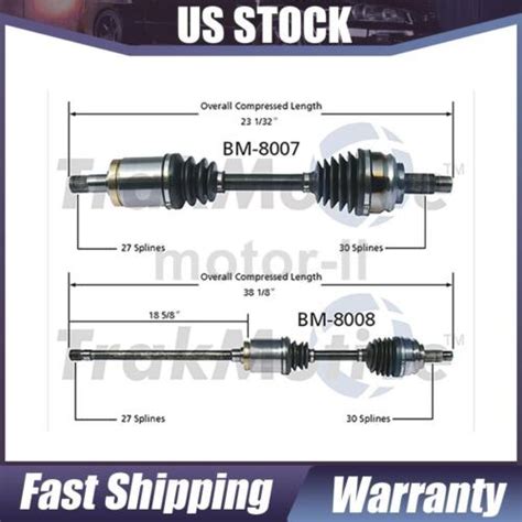 Trakmotive Front Pair Cv Axle Shaft Joint For Bmw X