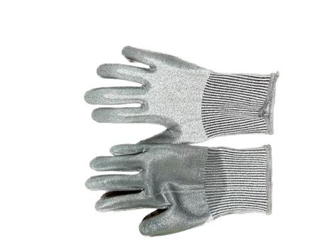 Level Gray Pu Coated G Anti Cut Resistant Safety Work Gloves Anti