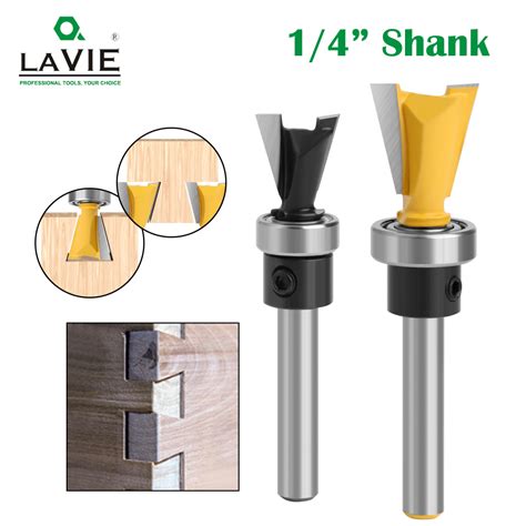 Lavie Pc Shank Dovetail Joint Router Bit Set With Bearing