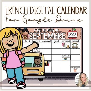 September French Calendar | Back to School | Digital | GOOGLE DRIVE