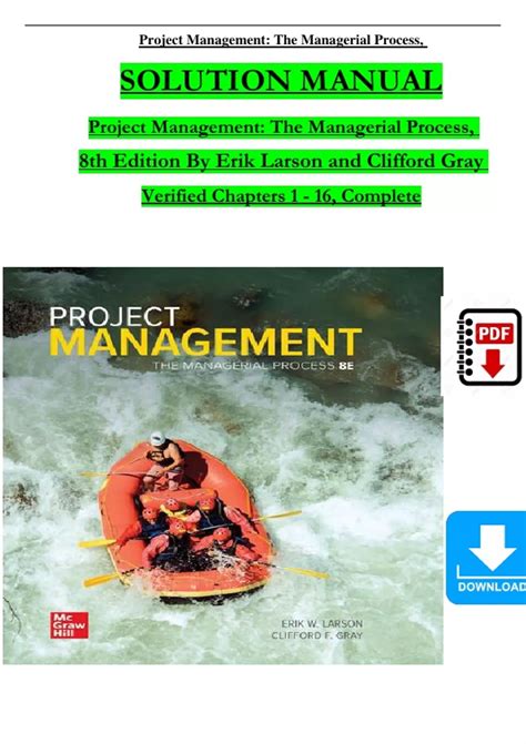 Solution Manual For Project Management The Managerial Process 8th