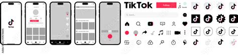 TikTok. TikTok mockup. TikTok mobile App interface template on Apple ...