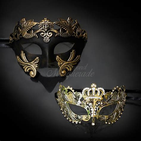 Gold Black Couples Masquerade Masks His And Hers Masquerade Etsy In 2024 Masks Masquerade