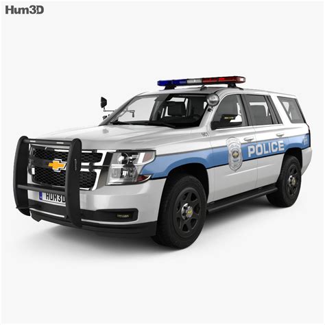 Chevrolet Tahoe Police with HQ interior 2017 3D model - Vehicles on Hum3D