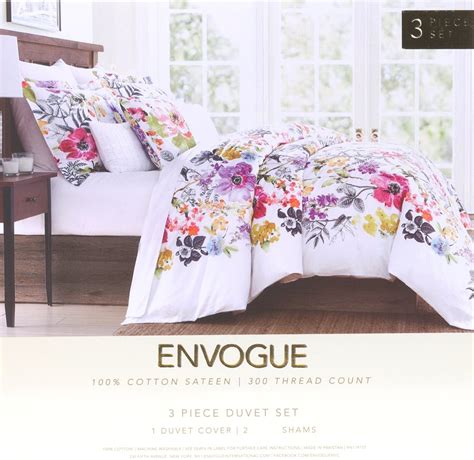 Tahari Home Vintage Botanical Wild Flower Print Duvet Quilt Cover By Envogue Cotton Sateen