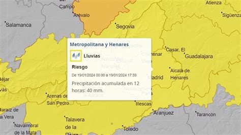 Alerta De Aemet Por Lluvias Intensas En Madrid Capital Este Viernes Y Por Nieve En La Sierra