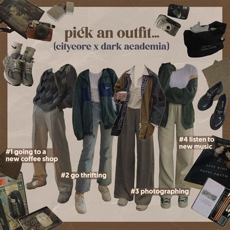 Lookbook Aesthetic Moodboard Dark Academia Outfit Dark Academia