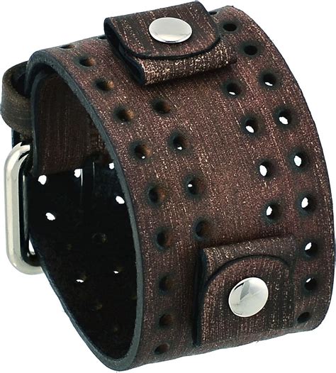 Buy Nemesis Flh B Mm Lug Width Wide Faded Brown Perforated Leather