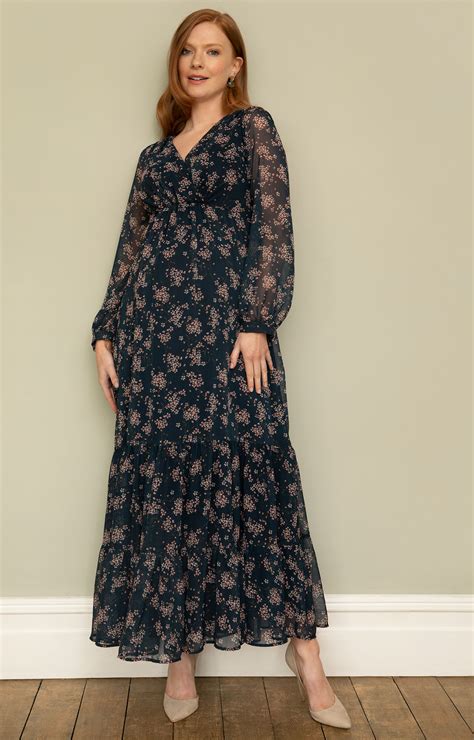 Bella Maxi Dress Ditsy Navy Floral Maternity Wedding Dresses