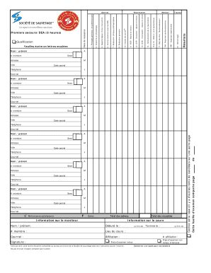 Fillable Online Veuillez Crire En Lettres Moules Sauvetageqcca Fax