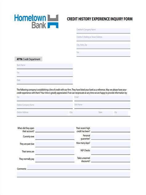 Free 6 Sample Credit Inquiry Forms In Ms Word Pdf