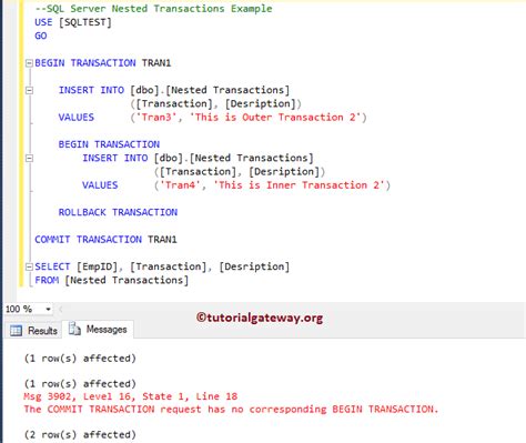 What Is Sql Transaction With Examples