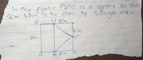 Solved In The Figure PQRS Is A Square Of Side MathrmS MathrmCm What Os