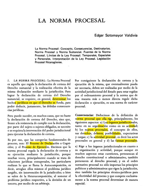 La Norma Procesal Consecuencias Deducimos De La Definición De Norma Procesal Que Ella Rige