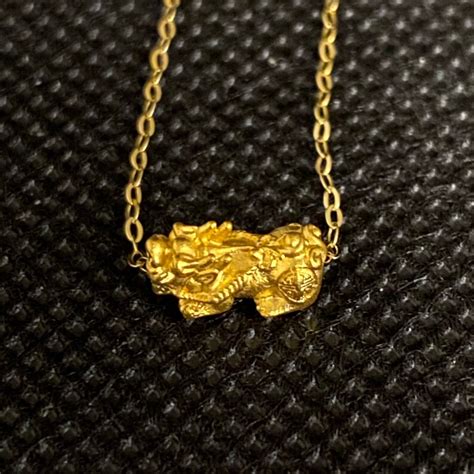 Real 999 24k Pure Gold Jewelry Pixiu Pendant Charm Necklace Etsy