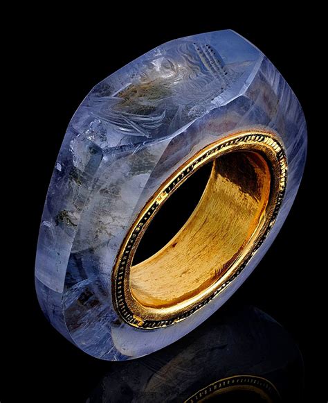 2 000 Year Old Sapphire Ring Has An Intricate Portrait Carved Into It