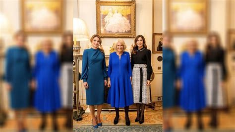 Queen Consort Camilla Of Uk Hosts Queen Rania At Clarence Hous