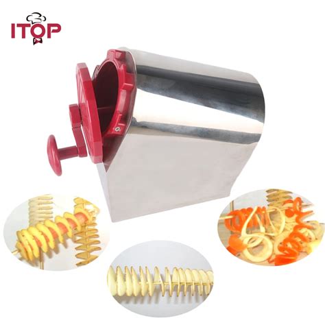 Itop Free Shipping Stainless Steel Manual Twisted Potato Slicer Spiral