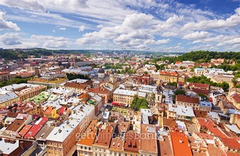 Lviv bird s eye view of from of the City Hall Ukraine 이미지 512894380