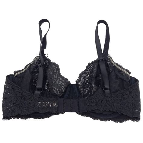 Victorias Secret Black Lace Unlined Bra Sheer Underw… Gem