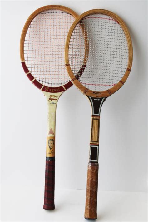 vintage wood tennis racquets, Don Budge & Add In racket lot, retro ...