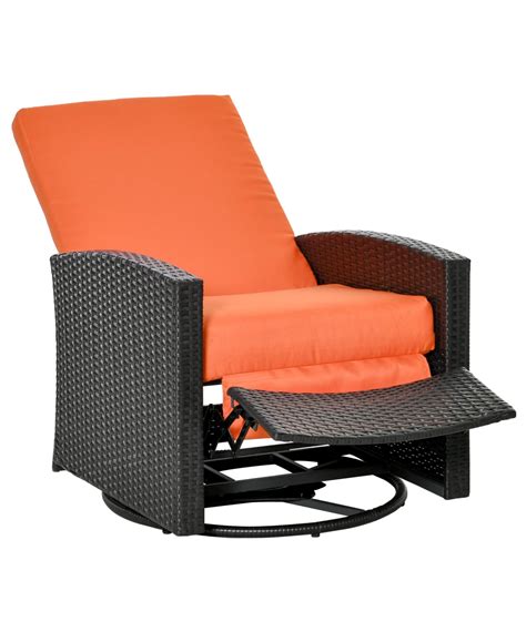 Outsunny Outdoor Wicker Swivel Recliner Chair Reclining Backrest