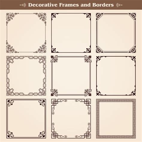 Frames And Borders A4 Set 4 Royalty Free Vector Image