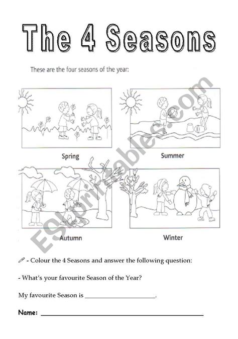 The 4 Seasons of the Year - ESL worksheet by Santosnuno - Worksheets ...