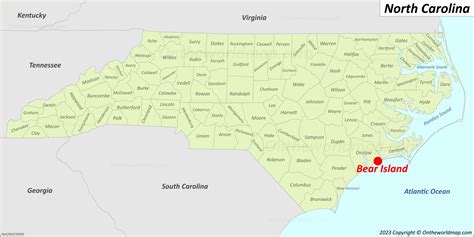 Bear Island Map | North Carolina, U.S. | Detailed Maps of Bear Island