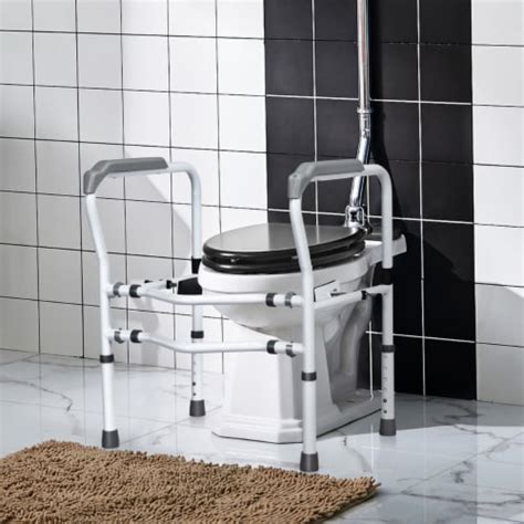 Adjustable Toilet Safety Frame And Rail Stand Alone Bathroom Toilet