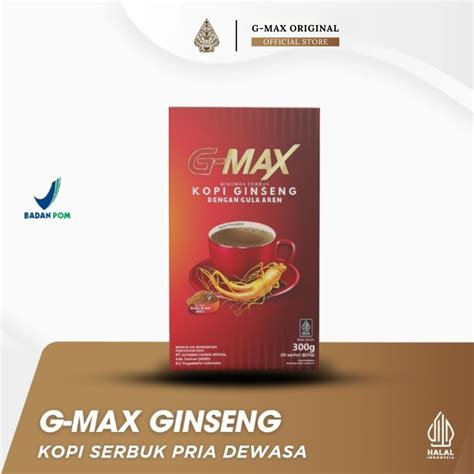 Jual KOPI G MAX ORIGINAL 100 BPOM HALAL KOPI STAMINA PRIA TAHAN