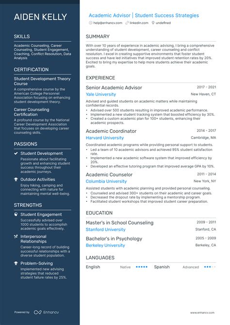 10 Academic Advisor Resume Examples And Guide For 2025