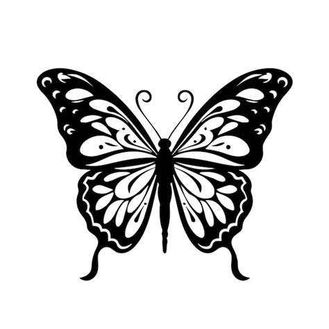 Premium Vector | Monarch butterfly black and white vector template set ...