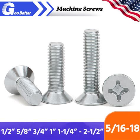 5 16 18 Stainless Steel Phillips Flat Head Countersunk Machine Screws