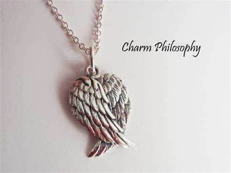 Angel Wings Necklace 925 Sterling Silver Folded Wings