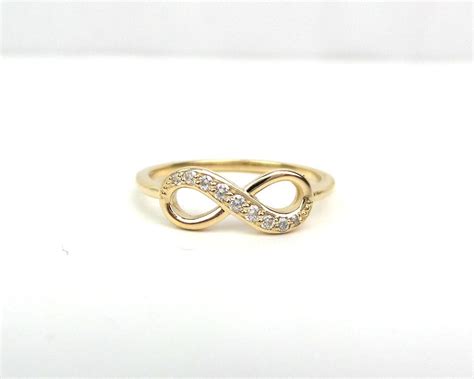 Diamond Infinity Ring / Gold Infinity Ring / 14k Gold Diamond Infinity ...