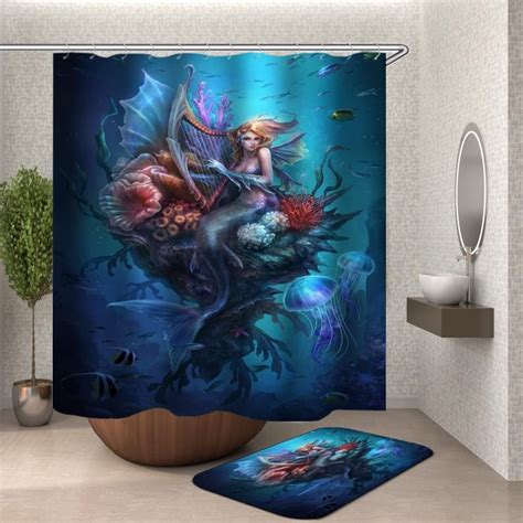 Deep Ocean Mermaid Shower Curtain Mermaid Shower Curtain Ocean