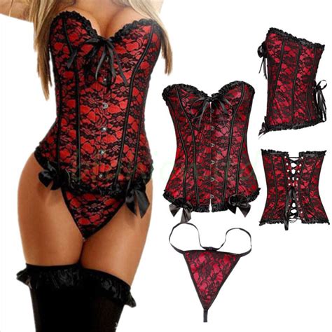 Plus Size Halloween Costumes Corset Bustier Top Lace Up Sexy Lingerie Cincher Rw Ebay
