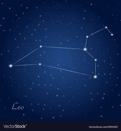 Leo Constellation Zodiac Sign At Starry Night Sky Download A Free