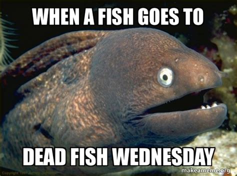 when a fish goes to dead fish Wednesday - Bad Joke Eel Meme Generator