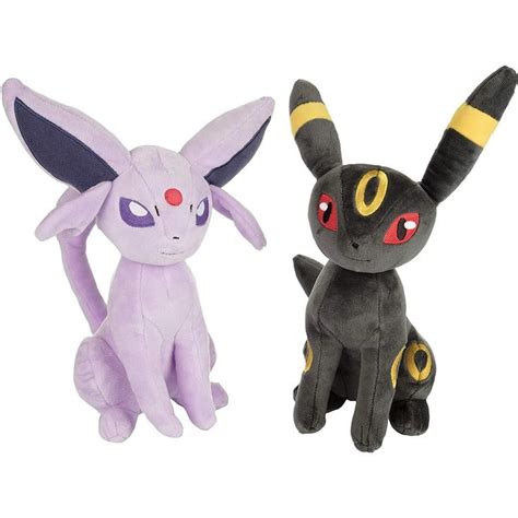 Pokemon 8" Espeon and Umbreon Plush Cat Stuffed Animals 2-Pack - 8-inches Each - Age 2 ...