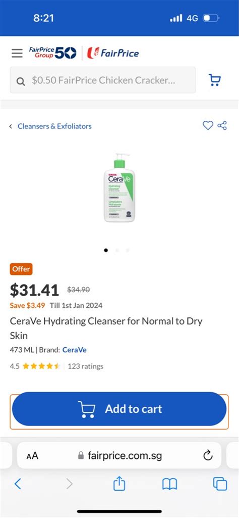 Cerave Hydrating Cleanser Beauty Personal Care Face Face Care On