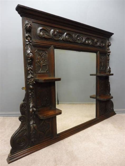 Victorian Carved Oak Over Mantle Mirror 571576 Sellingantiques Co