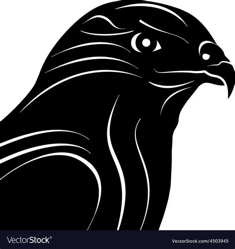 Hawk eagle head silhouette Royalty Free Vector Image