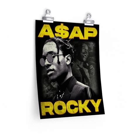 Asap Rocky Vintage Poster Matte Rapper Canvas Print Hip Hop Etsy