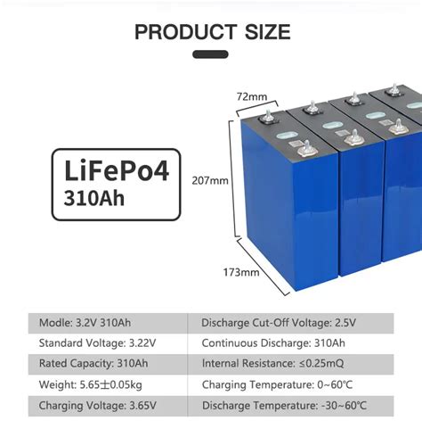 Ev Solar Prismatic Lifepo4 Lithium Ion Battery Cells 32v 310ah 315ah