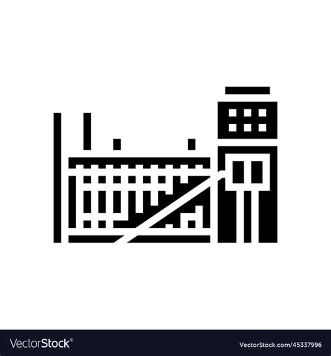 Coking Plant Steel Production Glyph Icon Vector Image