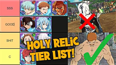 Holy Relics Priority Tier List Seven Deadly Sins Grand Cross Youtube