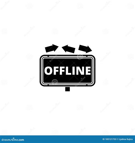 Offline Sign Isolated On White Background Stock Vector Illustration